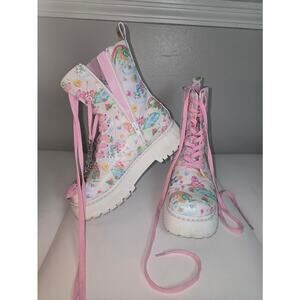 Dolls Kill × Care Bears Platform Combat Boots Women size 10  Rare Collab